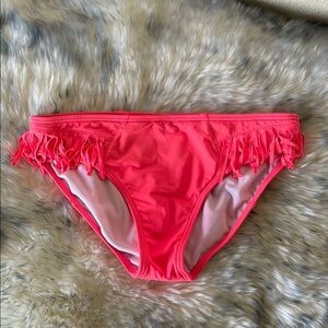 Billabong Coral Pink Fringe Bikini Bottoms Size 14 Swimwear Surf Beach Pool